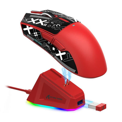 Rechargeable RGB Lightening Wireless Mouse with Charging Base.