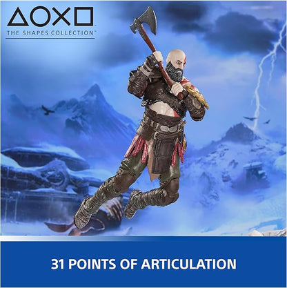 God of War Ragnarök, 6” Kratos Action Figure with 5 Accessories, The Shapes Collection, for Collectors Ages 17+