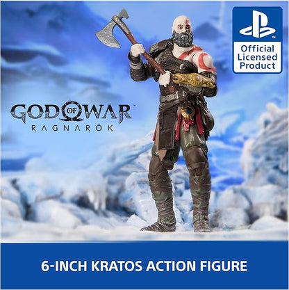 God of War Ragnarök, 6” Kratos Action Figure with 5 Accessories, The Shapes Collection, for Collectors Ages 17+