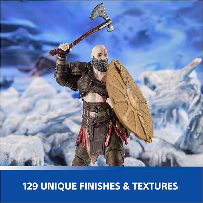 God of War Ragnarök, 6” Kratos Action Figure with 5 Accessories, The Shapes Collection, for Collectors Ages 17+