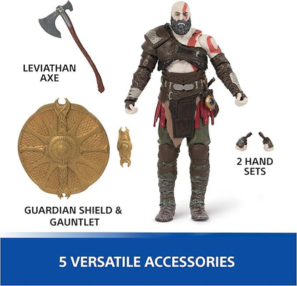 God of War Ragnarök, 6” Kratos Action Figure with 5 Accessories, The Shapes Collection, for Collectors Ages 17+